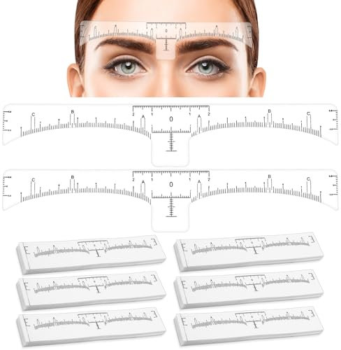 100 Stück Augenbrauen-Lineal, Abeillo Augenbrauenlineal Schablonen, Einweg Augenbrauenlineal, Microblading Augenbrauen Aufkleber, Eyebrow Microblading, Augenbrauenmesser, Shaper Werkzeug