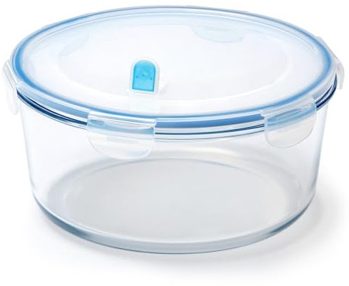 NUTRIUPS 2.8L Boîtes Alimentaire en Verre, Récipient en Verre avec Couvercle, Boîte Conservation Alimentaire, Passe au Micro-ondes et au Four