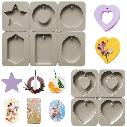 2 Pezzi Stampo per Sapone in Silicone, 4/6 Cavità Stampi per Saponette Fai da Te con Foro per Appenderli, Stampi di Sapone Fatto a Mano Riutilizzabile, Stampo Sapone Silicone per Artigianato DIY