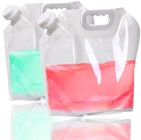 LUCYLANKER Bolsa de Almacenamiento de Agua Plegable para Exteriores, Contenedor de Bolsa de Agua Potable de Gran Capacidad de 8 litros, Adecuado Barbacoas, Picnics y Camping (2 Blanco)