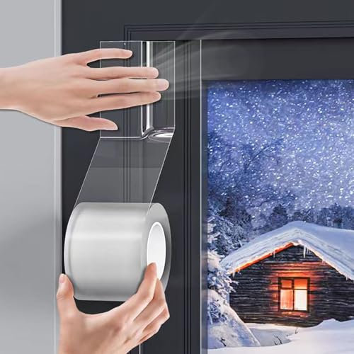 YQBFTC Cinta Aislante Termica Autoadhesiva para Ventanas y Puertas 7cmx10m,Burlete Ventana Corredera,Cinta Aislante Acustico Termico Ventanas para Invierno Antipolvo Aislamiento Prueba de Viento Agua