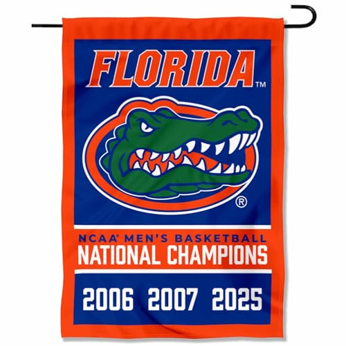 Florida Gators 3 Time and 2025 Basketball National Champions Double Sided Garden Banner Flag