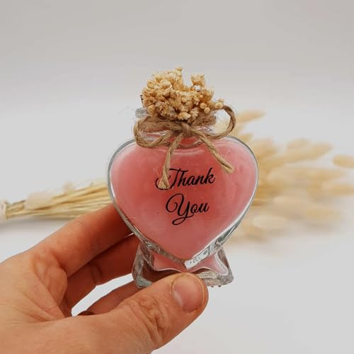 detalles bautizo para invitados, velas en cristal personalizadas Detalles Comunion, Bautizo, Boda, Regalito Invitados, ideal como regalo recuerdos comunion (rosa, juego de 20)