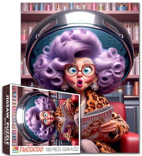 Old Lady Jigsaw Puzzles Old Woman 1000 Pieces for Adult Grandma Intellectual Decompressing Fun Family Game Challenging for Family Friend Game 19.7 x 27.6 Inch