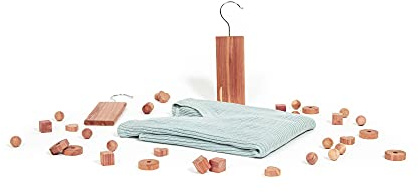 Compactor kit med 34 delar av naturlig röd ceder, amerikansk, malsäker, CED237