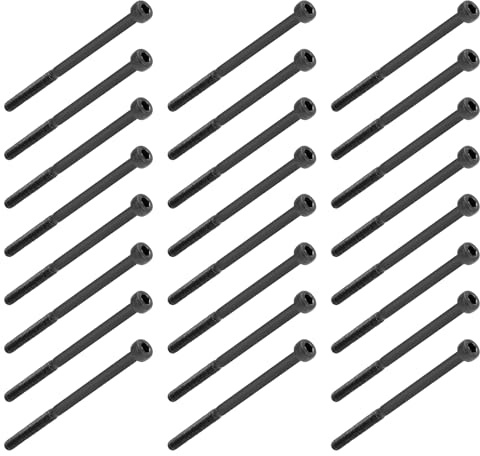 Akozon - Set di viti a testa cava per montaggio a testa cilindrica, M3, in lega di qualità 12,9, in acciaio al carbonio, 4-50 mm(M3 x 50 mm,Partially Threaded-24 pezzi)