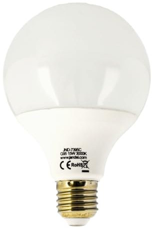 Jandei - Bombilla LED Globo, G95 Rosca E27, 15W, (equivalente a 120W) CRI> 80, Luz Blanca Cálida 3000K. Perfectos para Salón, Restaurante, Escalera, Garaje, Obra, Nave, Navidad. Ahorro de energía.
