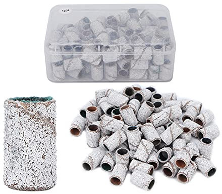Bandas circulares de lijado de uñas Bandas de lijado para decoración de uñas Lima de pulido de pedicura, 100 piezas Bandas de lijado de manicura Brocas de uñas Accesorios Taladro de uñas Quitar(120#)