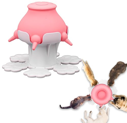 NQEUEPN Comederos para Cachorros Múltiples, Alimentador de Leche con Tetina para Mascotas de 300ml Comedero para Cachorros de Silicona de Altura Ajustable con 5 Tetinas para Gatitos Recién Nacidos
