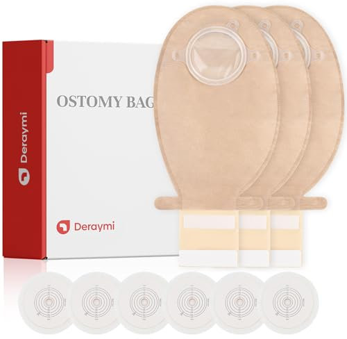 22 pièces sac de colostomie, poche de colostomie en deux pièces pour Les Soins Bucco - Dentaires Iléostomie, Coupe 20-57 mm (16 sacs de colostomie + 6 barrière cutanée)