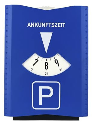 Truento Parkscheibe mit Eiskratzer und Gummilippe aus Kunststoff für Auto, LKW und Motorrad - inkl. 3X Einkaufswagenchip - zugelassen nach StVO -