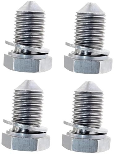 BRIOTA 4 Stück Ölablassschraube, Legierter Stahl Ölablassschraube, Ölablassschraube Mit Dichtring Mit N90813202 Für Autos (Silber)