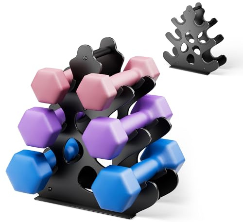 3 Tier Metal Dumbbell Rack, Weight Rack For Home Gym, Dumbbell Stand for Free Weights