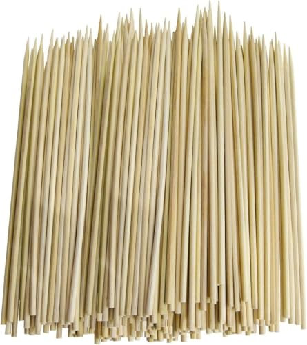 SHATCHI 200 Pcs (15cm/6inch) Bamboo Skewers Shish Kebab, Biodegradable Wooden BBQ Sticks for Meat, Fruit,Grilling,Barbecue,Candy Floss,Cocktails,Platters, Natural