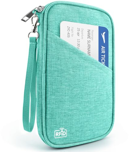 Porta passaporto famiglia RFID da viaggio organizer per documenti da donna impermeabile portafoglio passaporto uomo custodia portatile per carte, carta d'imbarco, carta d'identità, denaro, biglietti