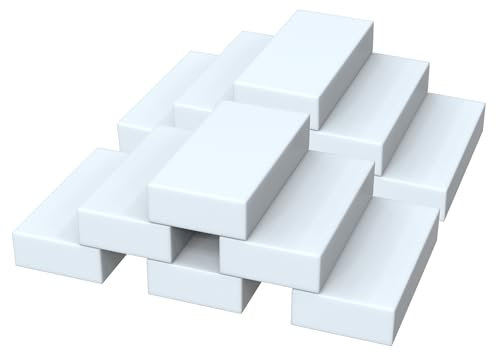 PORTENTUM Borrador Mágico, Set de 12, Blanco - Esponja Mágica de Limpieza Multiusos para Cocina, Baño, Paredes y Zapatos, Elimina Suciedad y Manchas, Reutilizable, 12 x 6 x 2,5 cm