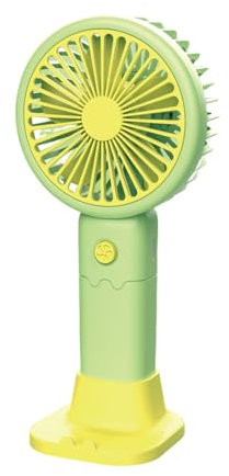 Mateju Ventilador de Mano Portatil USB, Ventilador Mano Pequeño Silencioso Mini Pequeño Velocidad del viento Ajustable, Hand Fan Recargable para Oficina Hogar (Verde Amarillo,1PC)