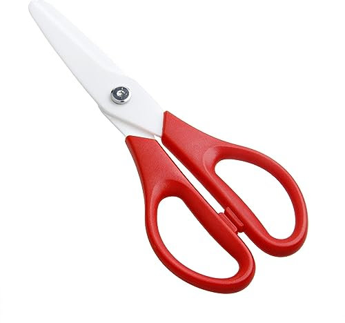 Forbici in ceramica per tagliare cibi cotti e sicure per carne, pesce e verdure, manico ergonomico, forbici per alimenti senza sforzo
