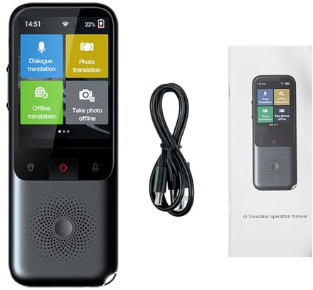 Traducteur Vocal instantané sans Connexion, Appareil de Traduction Portable 138 Langues en Ligne, 17 Langues Hors Ligne - Communication Rapide, écran HD 2,4, caméra 5MP et