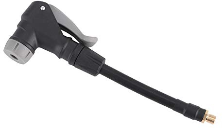 Adattatore per Tubo di Gonfiaggio Pneumatici 2 in 1 Tubo di Prolunga in Gomma Resistente per Valvola Francese Americana per Pneumatici, Converte la Connessione Attorcigliata in Connessione a