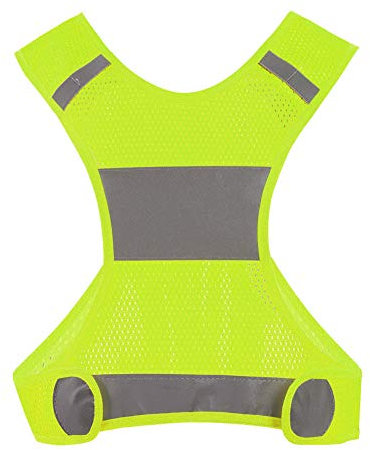 VGEBY Reflektierende Weste, Premium Laufweste Leichte Sportliche Weste zum Laufen, Spazieren, Radfahren, Joggen, Motorradfahren(Fluoreszierendes Gelb XL)