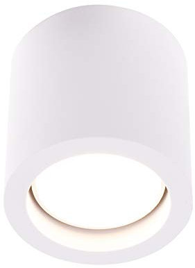 Pianeta Led PORTAFARETTO CILINDRO IN GESSO DA SOFFITTO GU10 7X7 CM MOD. GINA ROUND (CON LAMPADINA LUCE CALDA (WARM WHITE))