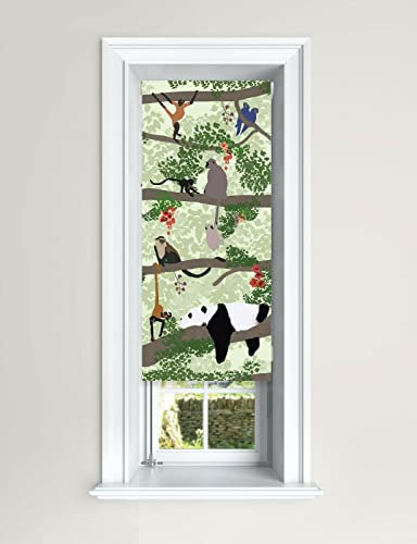 Lister Cartwright Asian Rainforest Animal Blackout Roller Blind Child Safety Cut To Size Fitting (60 cm Width x 140 cm Drop)