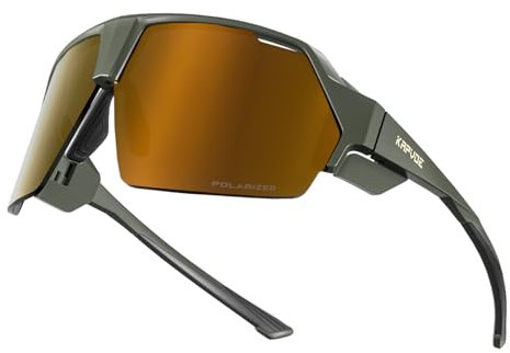 KAPVOE Polarizzati Occhiali Da Ciclismo Con 2 Lenti Intercambiabili Donna Uomo UV400 Protezione Sportivi Mtb Bicicletta Bici Corsa Guida Pesca Golf Baseball 09