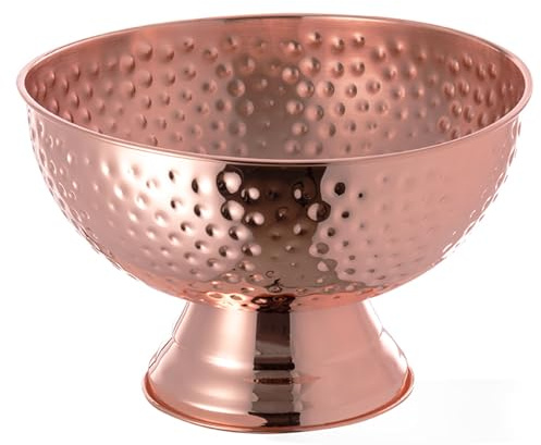 Stor champagnekylare, champagneskål, flaskkylare, champagnekylare, vinkylare av rostfritt stål med galvaniserad kopparbeläggning, 8,5 liter, volym 35 cm Ø