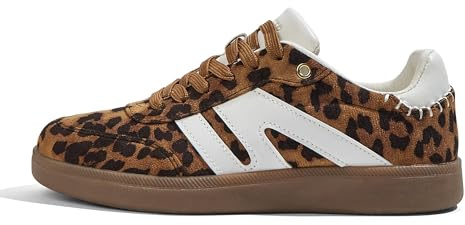 LUCKY STEP Zapatillas Mujer Retro con Suela de Goma | Exterior sintético, forro suave, plantilla acolchada, detalles perforados y suela de goma texturizada.