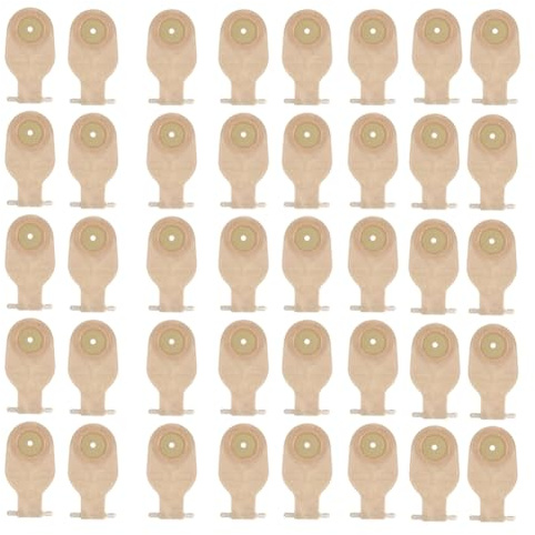 Suoumwa 40 Bolsas de Ostomía de una Pieza, Bolsas Drenables para Colostomía, Ileostomía, Cuidado del Estoma, Bolsas de Colostomía con Válvula de Drenaje de 20-60 mm