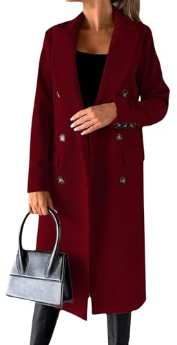Manteaux Femme 2026 Mode Chaud Manches Longues Coat Chic et Élégant Veste Blouson Long Overcoat Automne Hiver Jacket avec Poches
