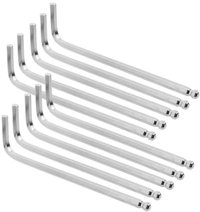 Rannb 3/16 Hex Key Wrench L Shape Allen Wrench CR-V Steel Long Arm Ball End Hexagon Spanner for Bike, Furniture,and DIY-10pcs