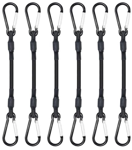 6pièces 30cmTendeurs Elastique avec Mousqueton,Lotde6 Tendeurs Elastique avec Crochets,Sangles Élastiques pour l'extérieur,Pince Cordon élastiqu Multifonctionnelle,pour Bâches,Tentes,Bagages