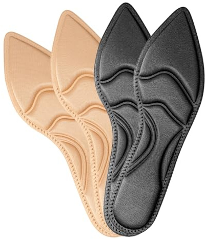 Gjinxi High Heel Insoles, 2 Pairs Inner Soles Metatarsal Pads Sponge Foot Cushion Boot Inserts Soft Foot Protection Comfort Cushion Pads for Women, Non-Slip Loose Shoes