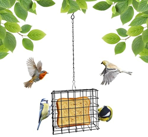 Jaula De - Estación De Alimentación Reutilizable para La Observación De Aves | Soporte para Pasteles De,para Colibríes Silvestres, Carpinteros, Balcón, Jardín, Patio Y