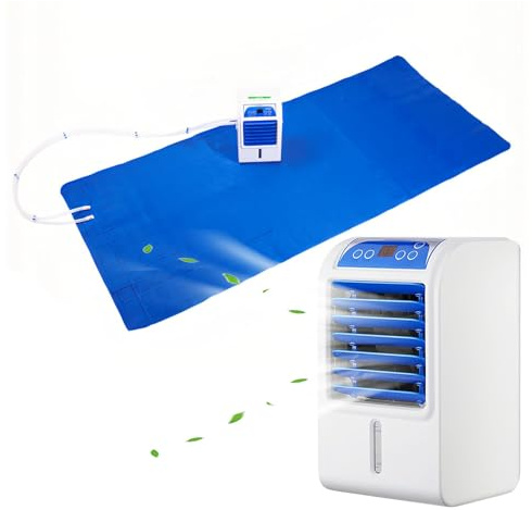 Materasso ad Acqua di Raffreddamento, Coprimaterasso Rinfrescante A Temperatura Regolabile, Funzionamento Silenzioso, per Chi Dorme Caldo E Sudori Notturni(W140cmxL160cm/W55inxL63in)