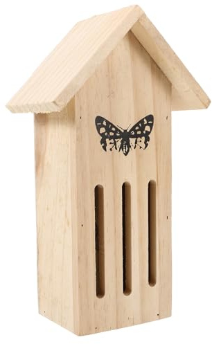 ABOOFAN Maison à Papillons Maison à Suspendre en Bois Beige Habitat pour Papillons Jardin et Extérieur Installation Facile