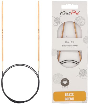 KnitPro – Agujas de Tejer Circular Fijo Tejer, Madera de Abedul, Multicolor, 60 cm x 2,50 mm