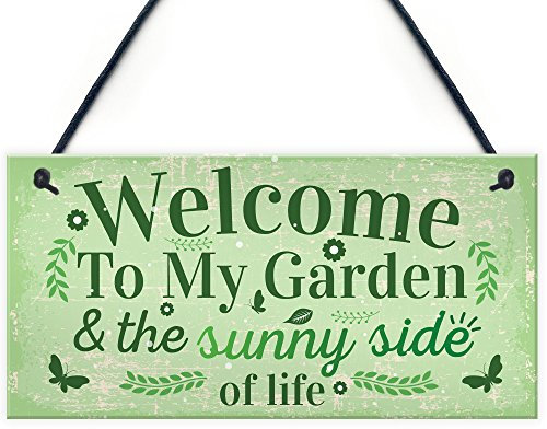 Red Ocean Welcome To My Garden Plaque Outdoor Shed Summer House Sign Novelty Chic Decor Friendship Gift