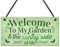 RED OCEAN Welcome To My Garden Plaque Outdoor Shed Summer House Sign Novelty Chic Decor Friendship Gift