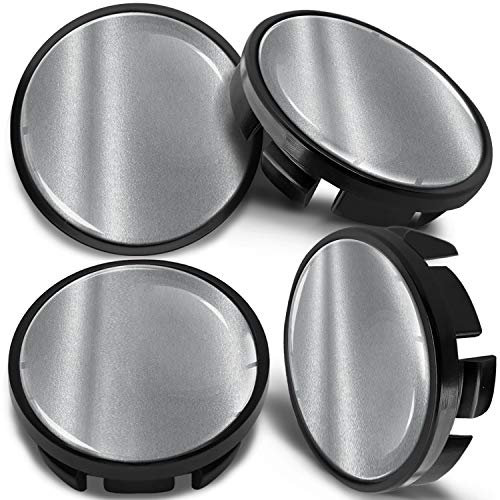 SkinoEu 4 x 65mm Nabendeckel Felgendeckel Radnabenabdeckung Nabenkappen Felgenkappen Radkappen Alufelgen Kompatibel mit VW 3B7 601 171 / 6U7 601 171 Silber CV 3