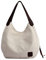 DIRRONA Mode Damen Canvas Handtasche Damen Canvas Schultertasche Canvas Tragetasche Leicht Sanft Handtasche Hohe Kapazität Reise Schultertaschen Beige Weiß