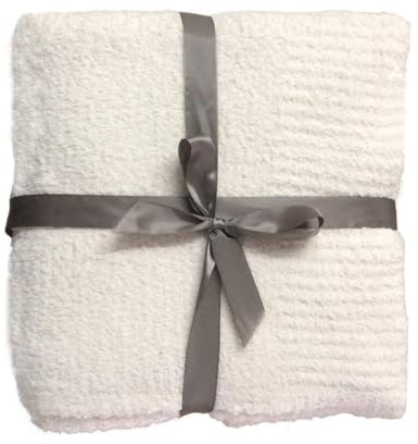JOOJA Knit Throw Blanket Super Soft Warm Blanket for Couch Lightweight Fluffy Blanket for Bed Sofa 60x80 Inches Cream