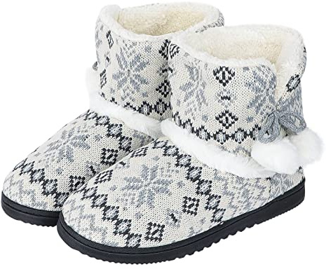 XINCHIA Women's Memory Foam Slippers - Warm, Soft Plush Fleece Booties - Luxury Indoor/Outdoor Slippers