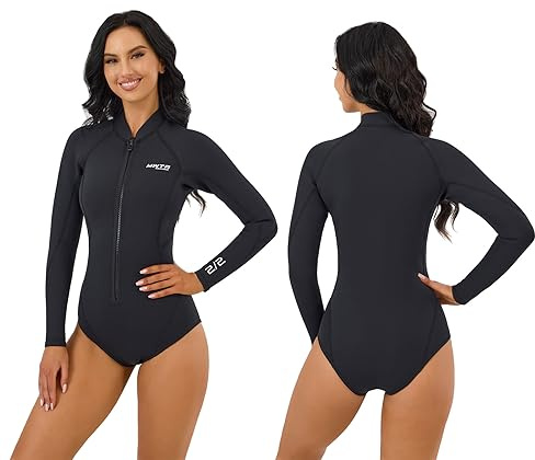 MWTA Women's 2mm Front Zip One Piece Spring Wetsuit Long Sleeve Size 16