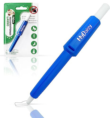 MYDAISY Zeckenschlinge für Hunde - Leicht zu Tragen Zeckenschlinge Mensch, Hund, Katzen, Pferde - Entfernen Sie Nymphien und Ausgewachsene Zecken mit Leichtigkeit - Zeckenlasso für Hunde