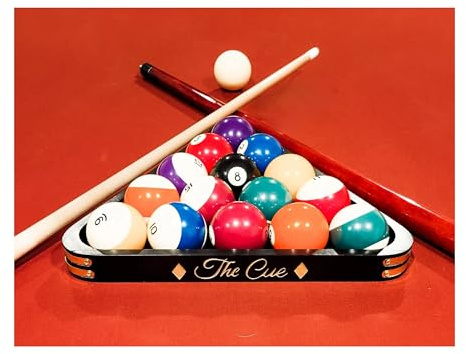 Professional Pool Triangle Rack for 8-Ball Tabletop Gaming, Custom Engraved Billiards Accessories and Equipment, Handmade Wood Frame, Personalized Gift for Men or Women