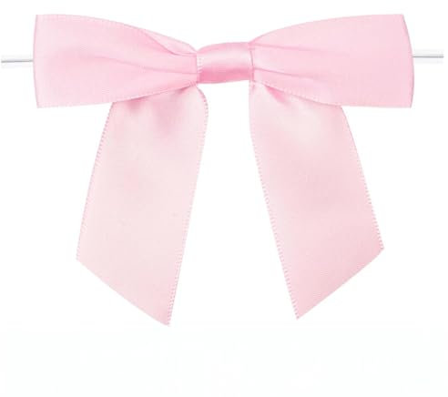 Nokwocy 50 Pezzi Fiocchi in Raso Rosa, Mini Fiocco Decorativo per Sacchetti Regalo, Sacchetti Regalo di Nozze per,per Sacchetti di dolcetti, bomboniere, Decorazioni, Confezioni Regalo (Rosa)