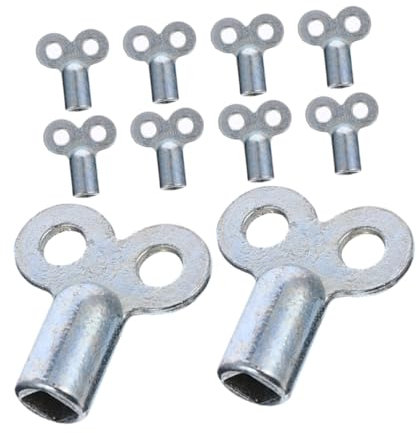 HOMSFOU 10 Piezas Llaves De Válvula De Radiador Metal Unids Aleación Zinc Orificio Cuadrado Llave De Purga